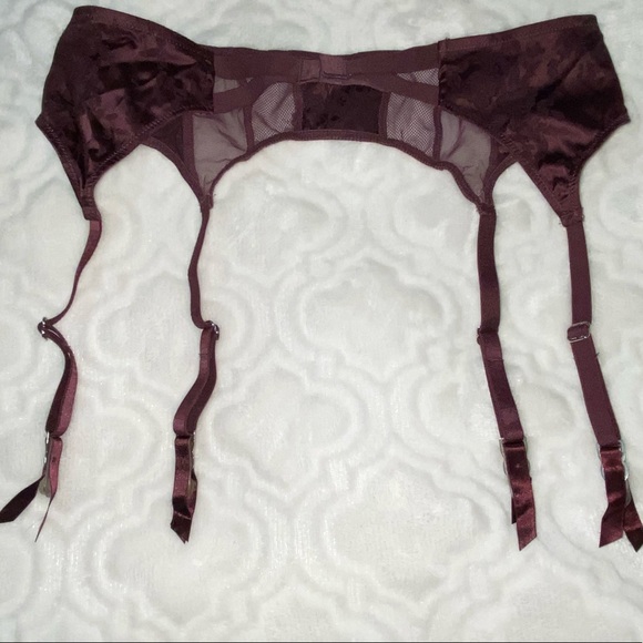 NEW! Victoria’s Secret Satin & Sheer Sexy Garter Belt - XS/S - Eggplant - Picture 3 of 6